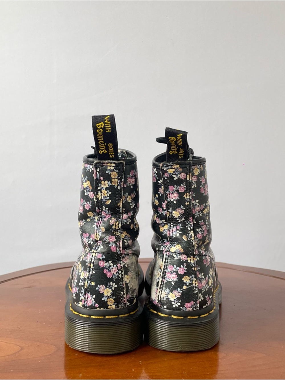 Dr Martens Women's Floral 1460 Mini Tydee 8 Eyelet Black Boots | US 5 - Picture 4 of 8